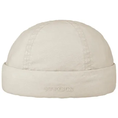 Beige Organic Cotton Washed Docker Beanie - Stetson Reference: 18455 | Traclet Hat Shop