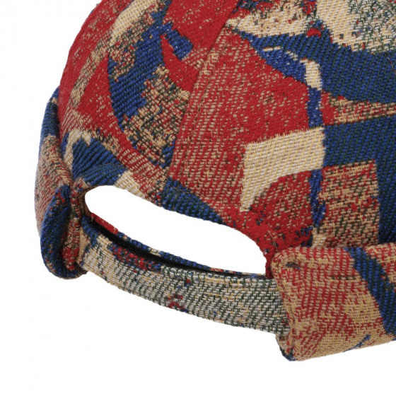 Bonnet Docker Bleu et Rouge - Stetson Bonnet Docker Bleu et Rouge - Stetson
