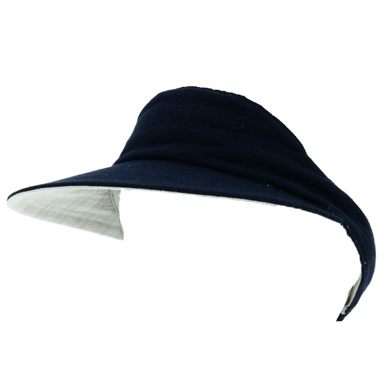 Reversible Cotton Visor Almond Green and Navy - MTM