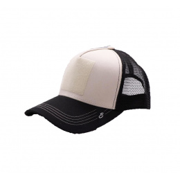Beige and Black Trucker Patch Baseball Cap - Scratchy's