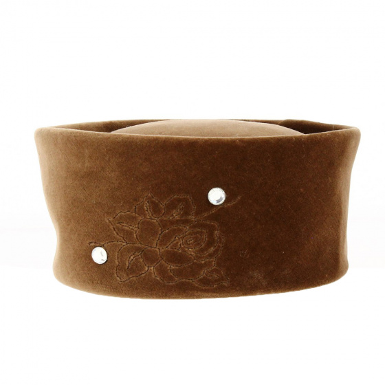Toque Marron Rose Brodé - Kangol