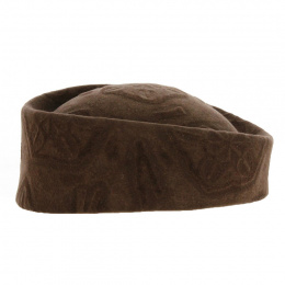 Toque Laine Fleur Marron - Traclet