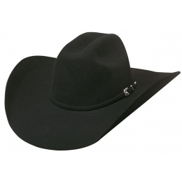Broken Horn Western Hat 4X Black Wool Felt - Bullhide