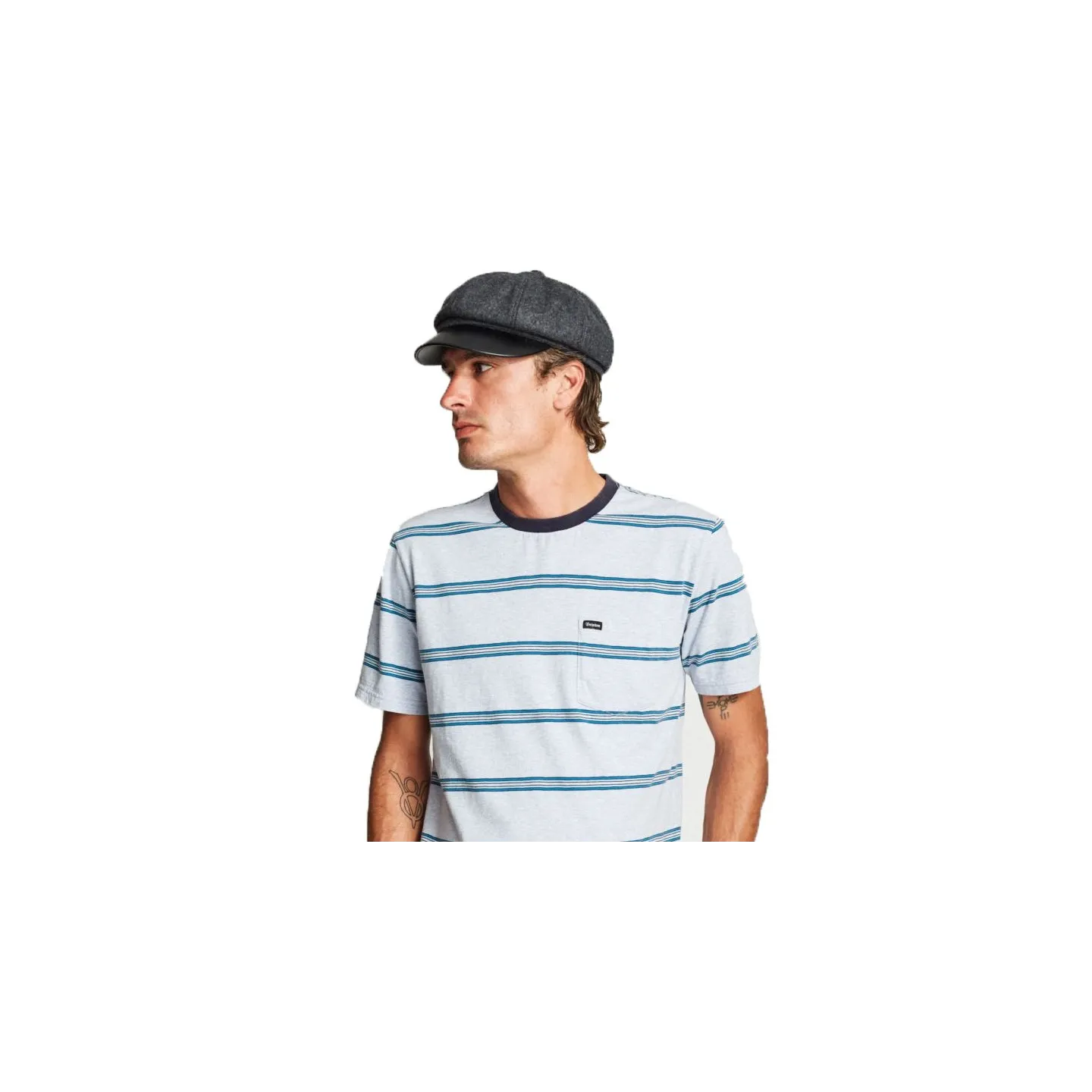Montreal Grey and Black Newsboy Cap - Brixton Reference: 8497 | Chapellerie Traclet