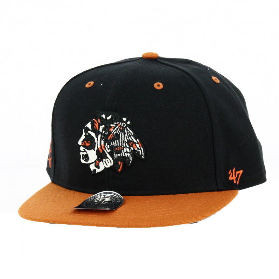 Chicago Blackhawks Black & Orange Cap - New Era