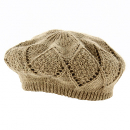 Baroni Angora and Beige Wool Beret - Traclet