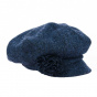 Wool Newsboy Cap with Flower - Traclet