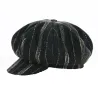 Casquette Gavroche Rayée Noir & Marron - Traclet Reference : 18495 | Chapellerie Traclet