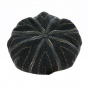 Black & Brown Striped Newsboy Cap - Traclet
