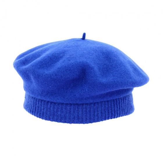 Children's Merino Wool Royal Blue Beret - Traclet