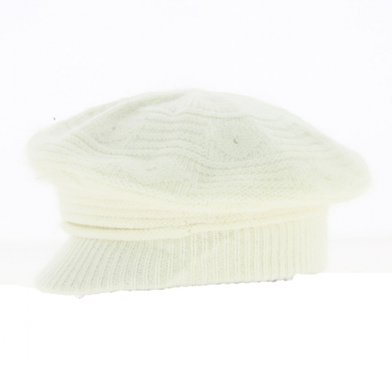 Ecru Wool Newsboy Cap - Traclet