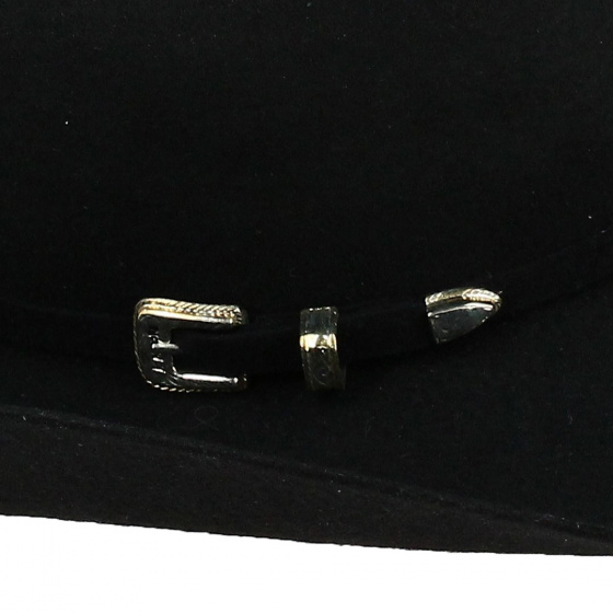 Black Wool Felt Back Roads Hat - Bullhide