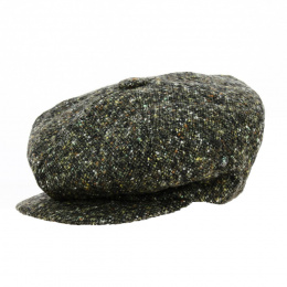 Khaki Wool Tweed Irish Cap - City Sport