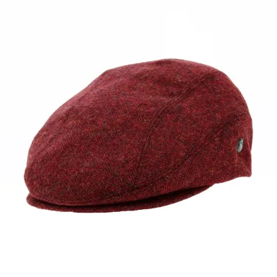 Burgundy Herringbone Flat Cap - City Sport Reference: 18519 | Chapellerie Traclet
