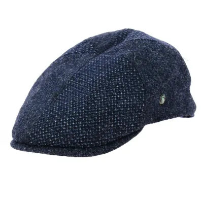 Blue Wool Fancy Flat Cap - City Sport Reference: 18522 | Chapellerie Traclet