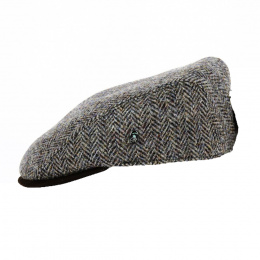 Gray Herringbone Wool Bomber Cap - City Sport