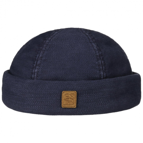 Navy Cotton Peyron Docker Beanie - Stetson