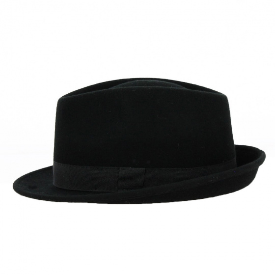 Black Felt Trilby Hat - Traclet Black Felt Trilby Hat - Traclet