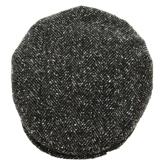 Black Chevron Flat Cap - Traclet