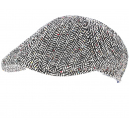 Black Herringbone Duck Bill Cap - Traclet