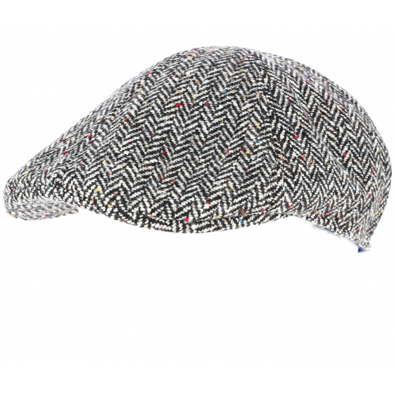 Black Herringbone Duck Bill Cap - Traclet
