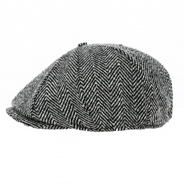 Black Herringbone Duckbill Cap - Traclet