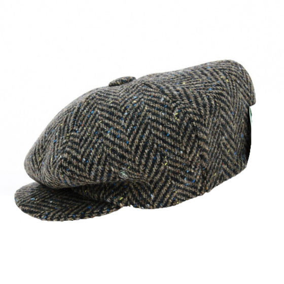 Brown Wool Herringbone Relaxed Irish Cap - City Sport