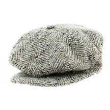 Light Gray Herringbone 8-Panel Cap - Traclet Reference: 18552 | Traclet Hat Shop