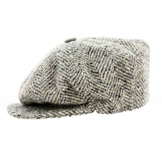 Light Gray Herringbone 8-Panel Cap - Traclet