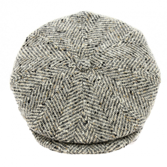 Light Gray Herringbone 8-Panel Cap - Traclet