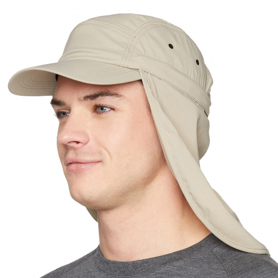 Taupe Recycled Nylon Neck Flap Cap UPF50+ - Tilley