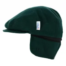Green Flat Cap Wool Ear Flaps - Traclet Reference: 18556 | Traclet Hat Shop