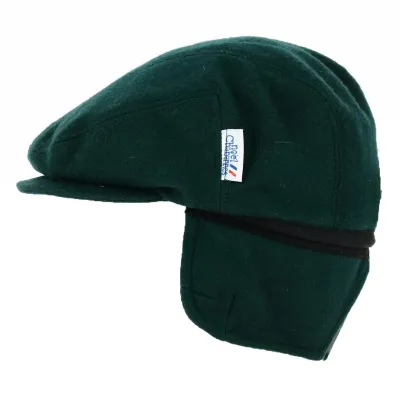Casquette plate verte Laine Cache-oreilles - Traclet Reference : 18556 | Chapellerie Traclet