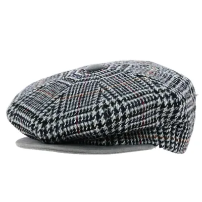 Wool & Cashmere Plaid Newsboy Cap - Traclet Reference: 18568 | Traclet Hat Shop