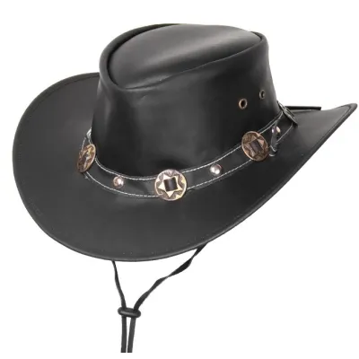 Chapeau Australien Concho Noir- SCIPPIS - Traclet t réf 18590 chapellerie traclet