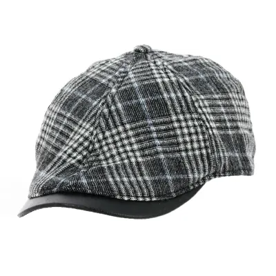 Casquette Quincy bec de canard à carreaux Noire - Keyone Reference : 18596 | Chapellerie Traclet