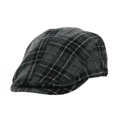 Black Checkered Duck Bill Pamplona Cap - Keyone Reference: 18598 | Traclet Hat Shop