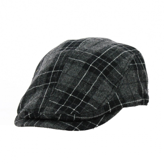 Black Checkered Duck Bill Pamplona Cap - Keyone