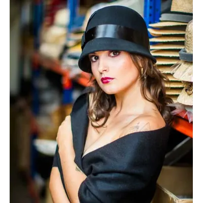 Chapeau Cloche Chloe Feutre Laine Noir - Traclet