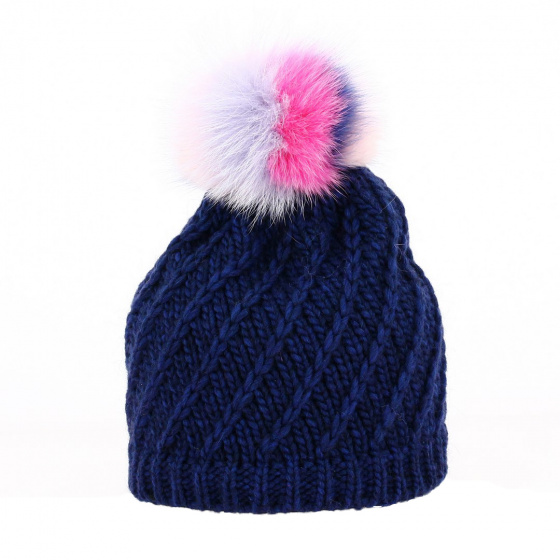 Cable Knit Alpaca Pom Pom Beanie - Traclet