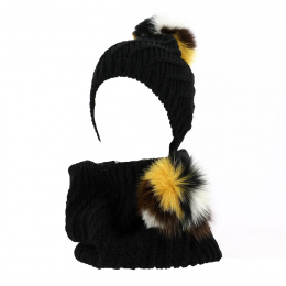 Cable Knit Alpaca Pom Pom Beanie - Traclet