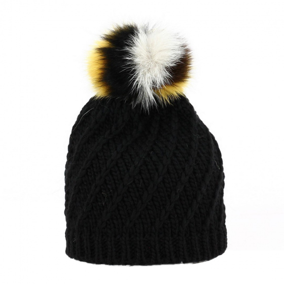 Tour de cou avec Pompon Alpaga torsade - Traclet