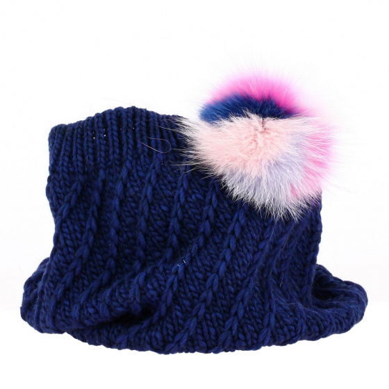 Twisted Alpaca Neck Warmer with Pompom - Traclet