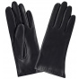 Women's Galia Black Leather Gloves with Silk Lining - Glove Story