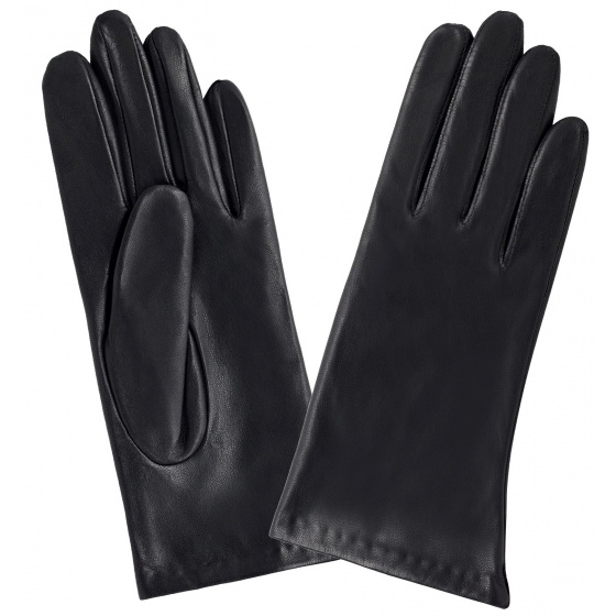 Women's Galia Leather Gloves Silk Lined Blue - Glove Story