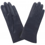 Galia Women's Blue Silk-Lined Leather Gloves - Glove Story
