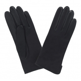 Women's Galia Leather Gloves Lined with Cashmere Black - Glove Story