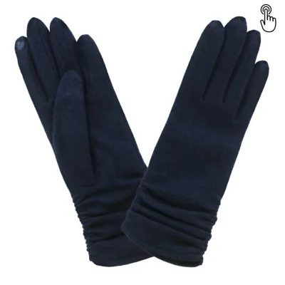 Women's Nina Tactile Navy Gloves - Glove Story  Reference : 18648 | Chapellerie Traclet