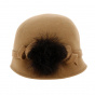 Sophia Camel Wool Felt Cloche Hat - Traclet