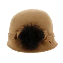 Chapeau Cloche Sophia Feutre Laine Camel - Traclet Reference : 18656 | Chapellerie Traclet